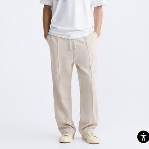 Tan seamed jogger pant